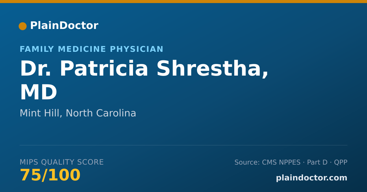 Shareable card for Patricia Shrestha, MD - Family Medicine Physician, Mint Hill, NC