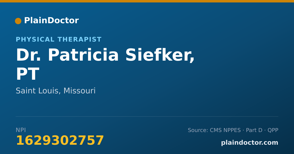 Shareable card for Patricia Siefker, PT - Physical Therapist, Saint Louis, MO