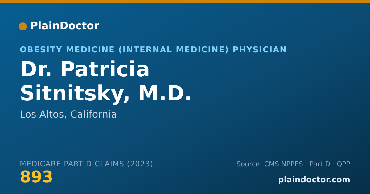 Shareable card for Patricia Sitnitsky, M.D. - Obesity Medicine (Internal Medicine) Physician, Los Altos, CA