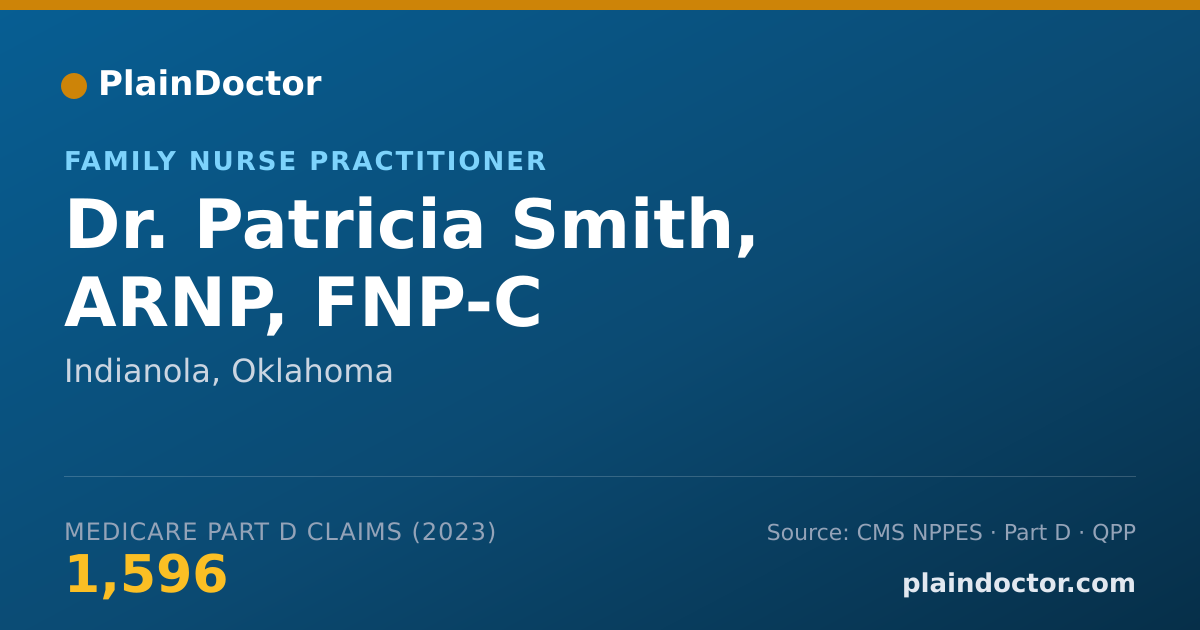 Shareable card for Patricia Smith, ARNP, FNP-C - Family Nurse Practitioner, Indianola, OK