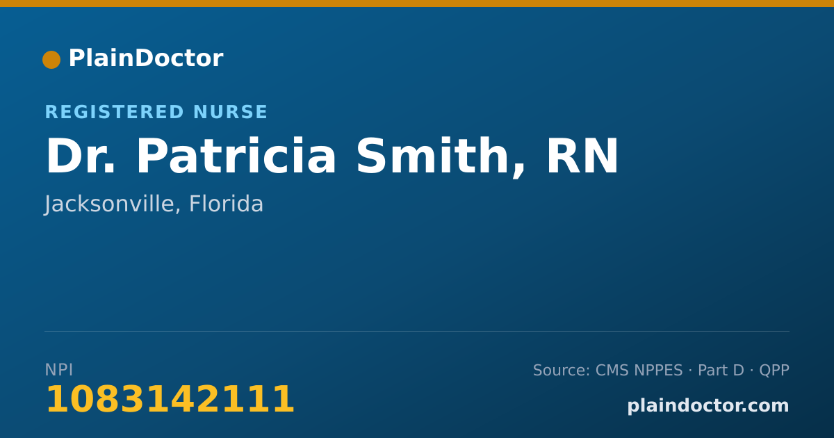 Shareable card for Patricia Smith, RN - Registered Nurse, Jacksonville, FL