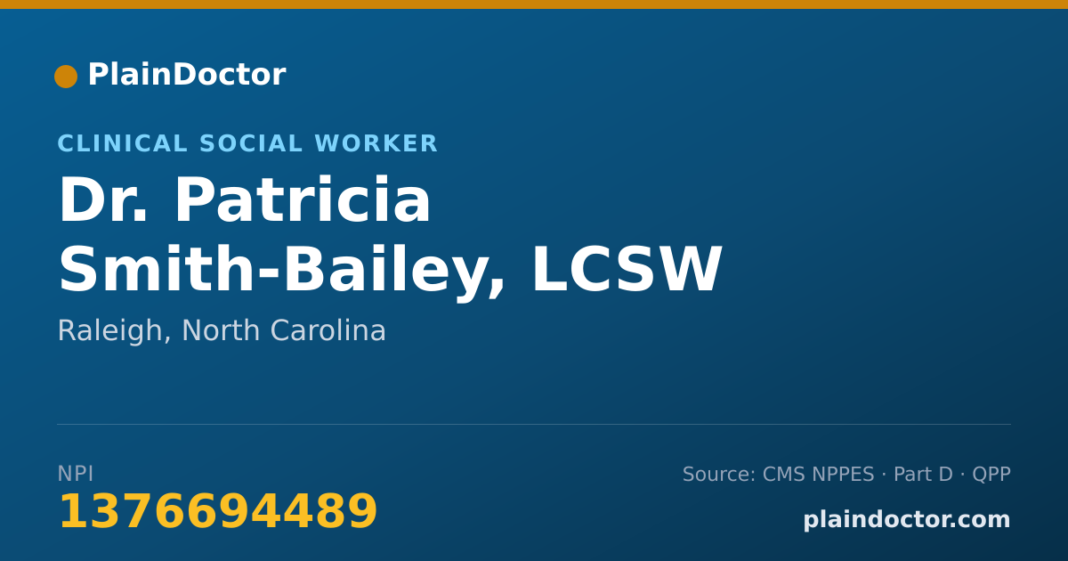Shareable card for Patricia Smith-Bailey, LCSW - Clinical Social Worker, Raleigh, NC