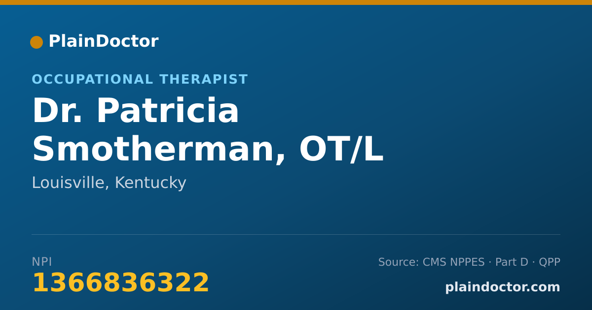 Shareable card for Patricia Smotherman, OT/L - Occupational Therapist, Louisville, KY