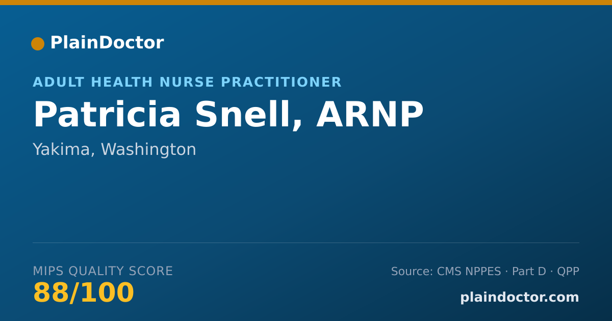 Shareable card for Patricia Snell, ARNP - Adult Health Nurse Practitioner, Yakima, WA