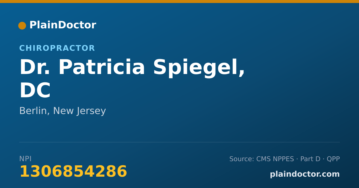 Shareable card for Patricia Spiegel, DC - Chiropractor, Berlin, NJ