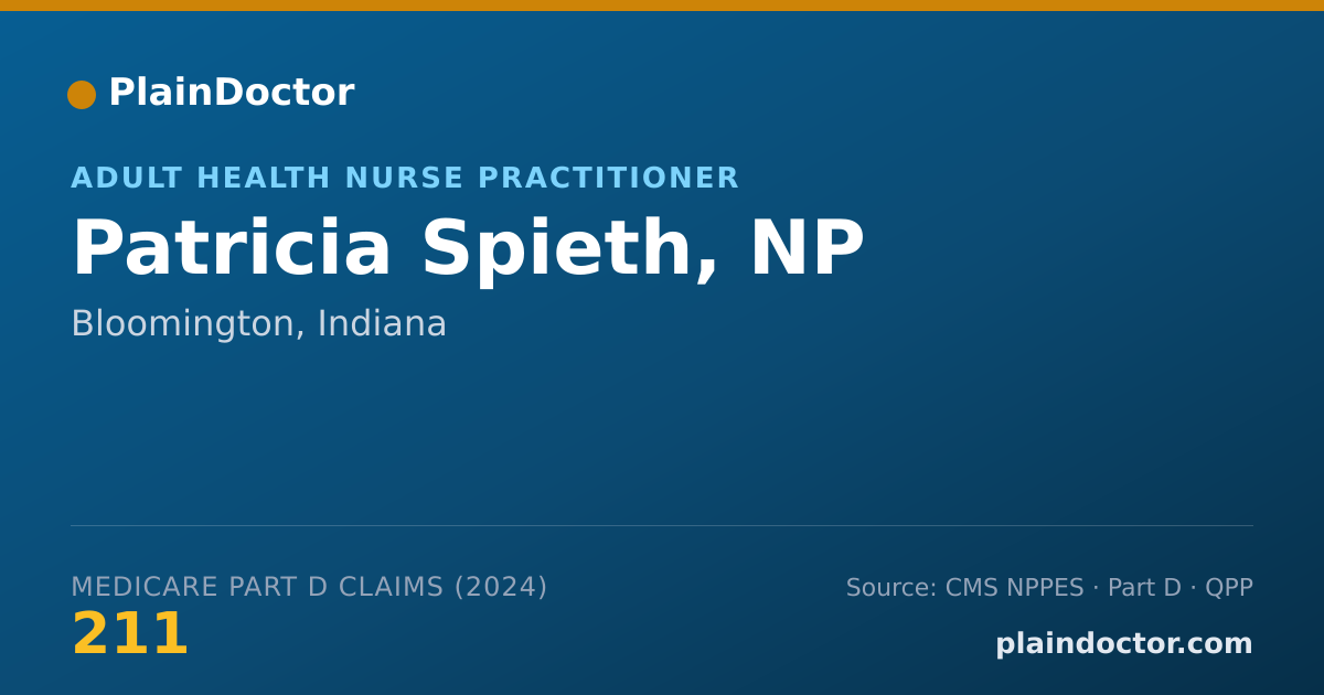 Shareable card for Patricia Spieth, NP - Adult Health Nurse Practitioner, Bloomington, IN