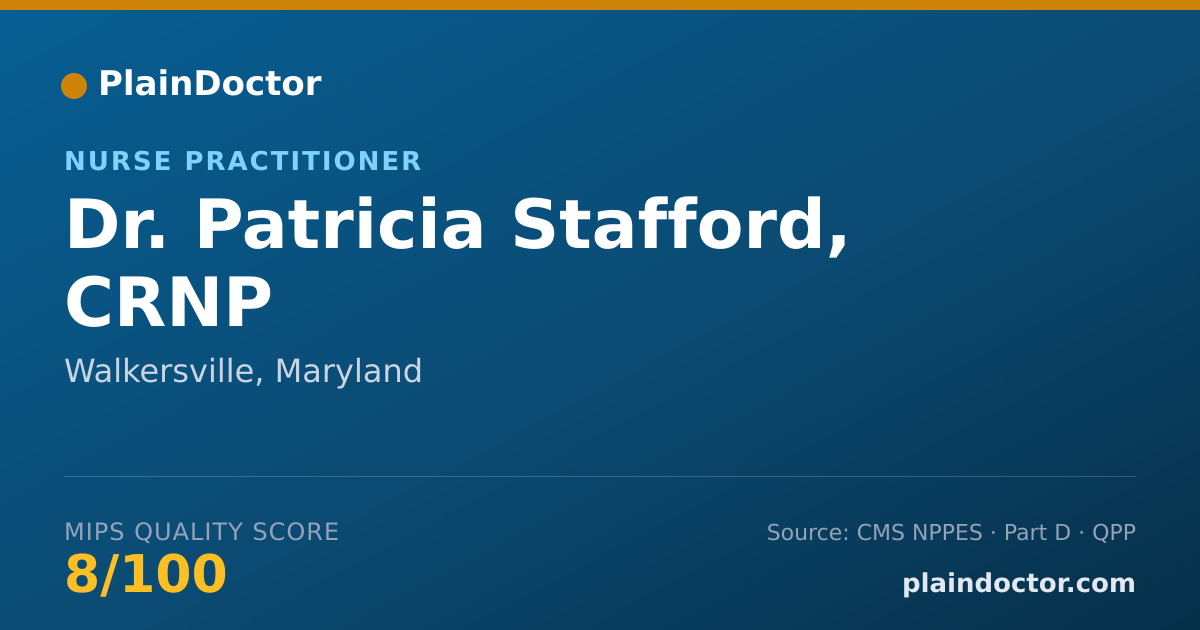 Shareable card for Patricia Stafford, CRNP - Nurse Practitioner, Walkersville, MD