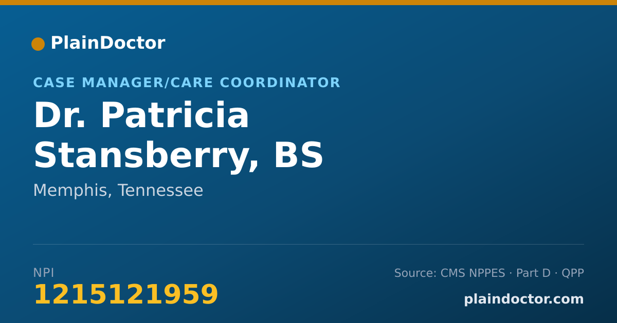 Shareable card for Patricia Stansberry, BS - Case Manager/Care Coordinator, Memphis, TN