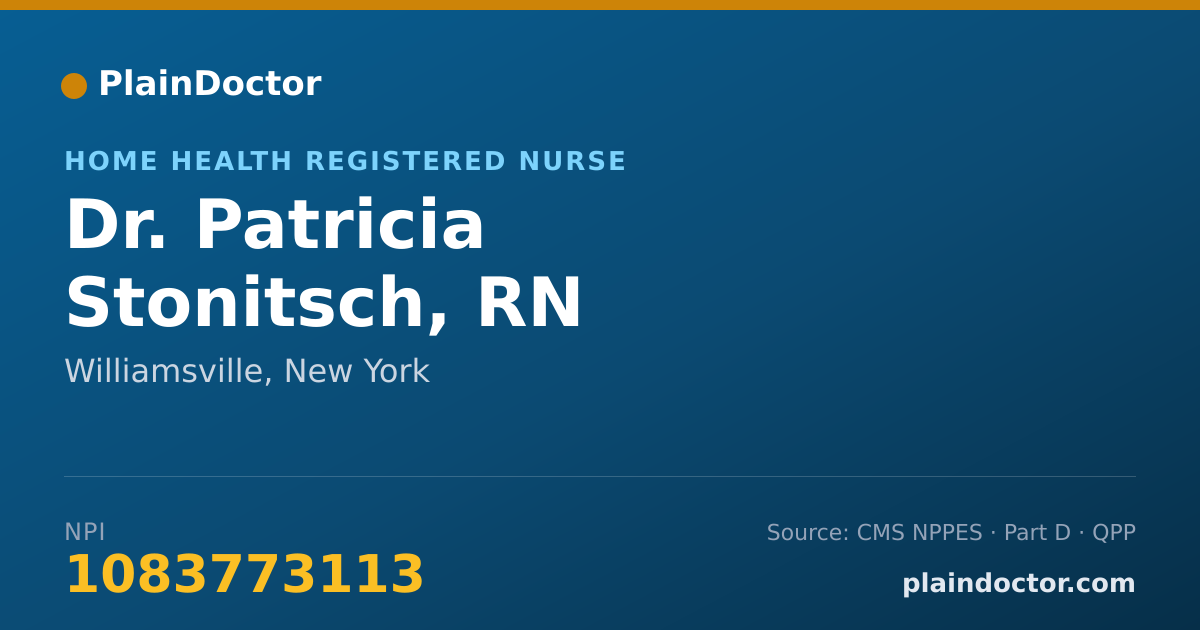 Shareable card for Patricia Stonitsch, RN - Home Health Registered Nurse, Williamsville, NY