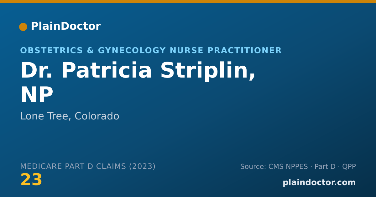Shareable card for Patricia Striplin, NP - Obstetrics & Gynecology Nurse Practitioner, Lone Tree, CO