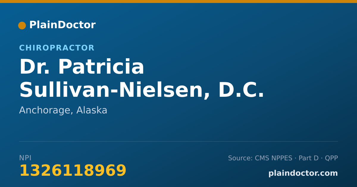 Shareable card for Patricia Sullivan-Nielsen, D.C. - Chiropractor, Anchorage, AK