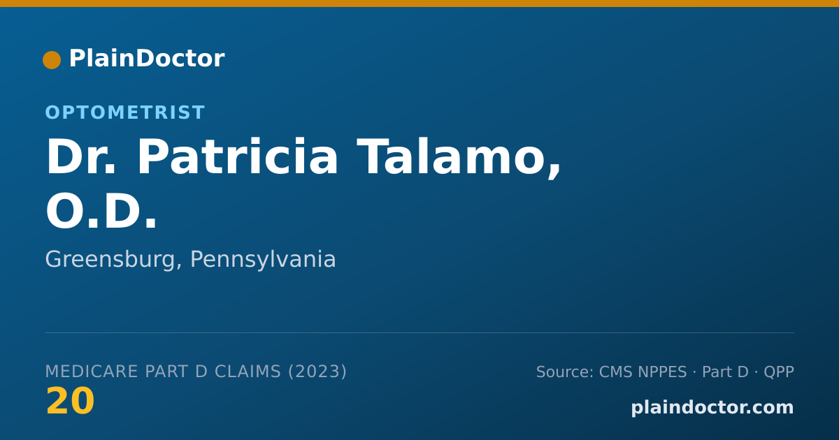 Shareable card for Patricia Talamo, O.D. - Optometrist, Greensburg, PA