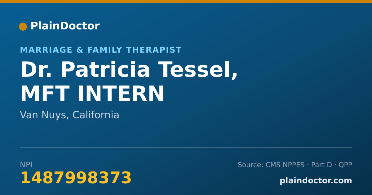 Shareable card for Patricia Tessel, MFT INTERN - Marriage & Family Therapist, Van Nuys, CA