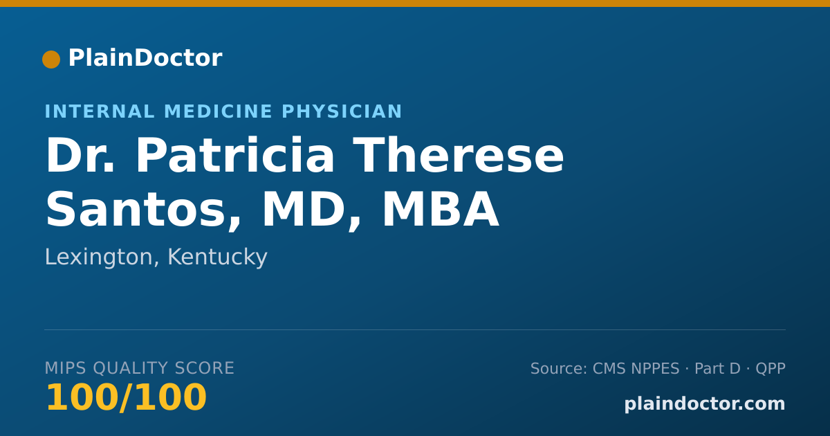 Shareable card for Patricia Therese Santos, MD, MBA - Internal Medicine Physician, Lexington, KY