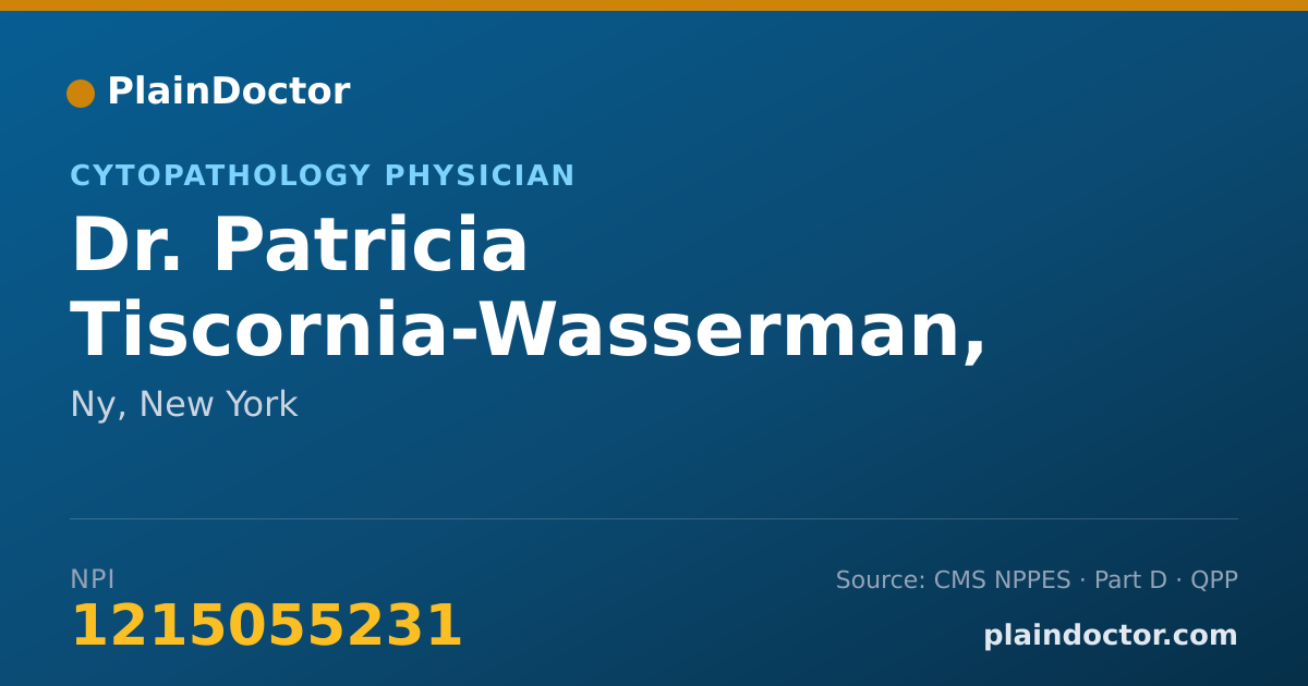 Shareable card for Patricia Tiscornia-Wasserman, M.D. - Cytopathology Physician, Ny, NY