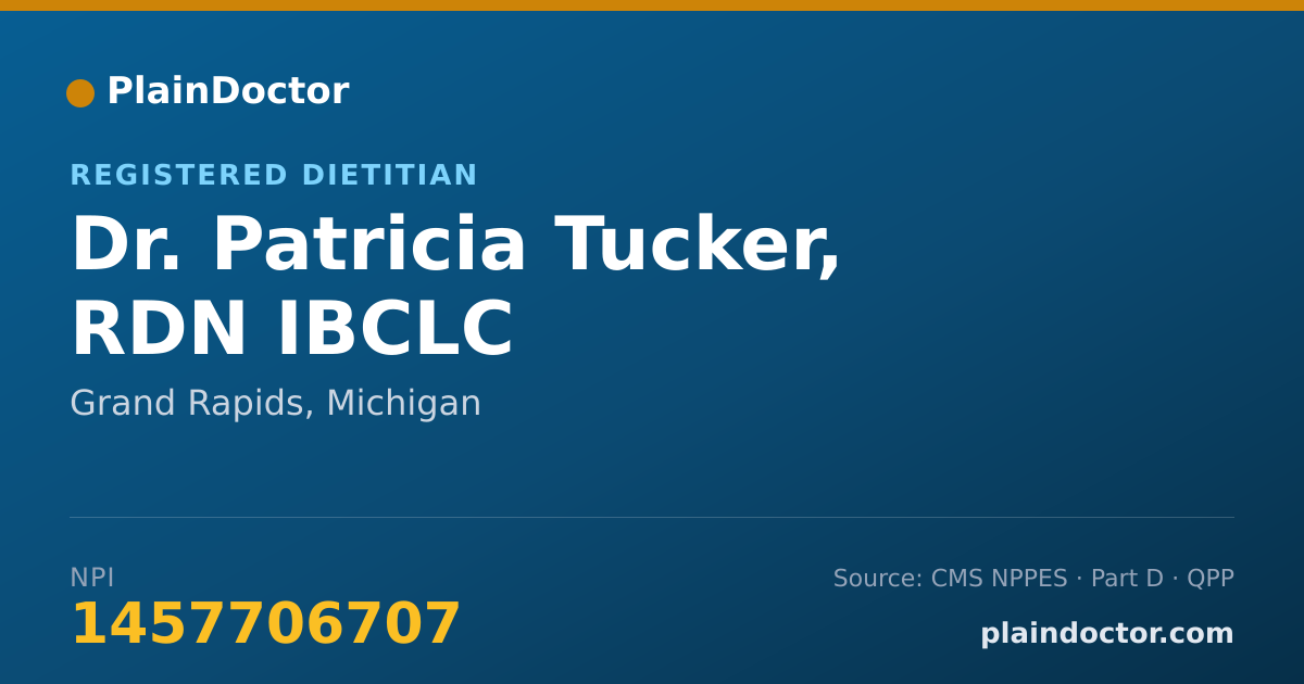 Shareable card for Patricia Tucker, RDN IBCLC - Registered Dietitian, Grand Rapids, MI