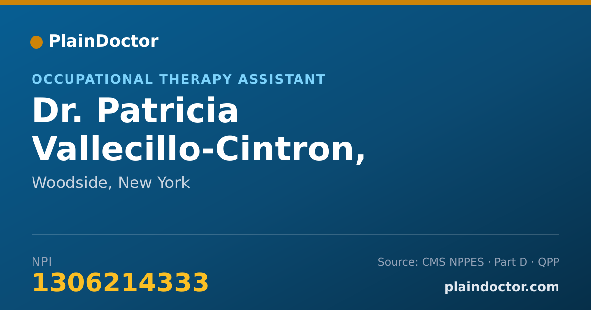 Shareable card for Patricia Vallecillo-Cintron, COTA - Occupational Therapy Assistant, Woodside, NY