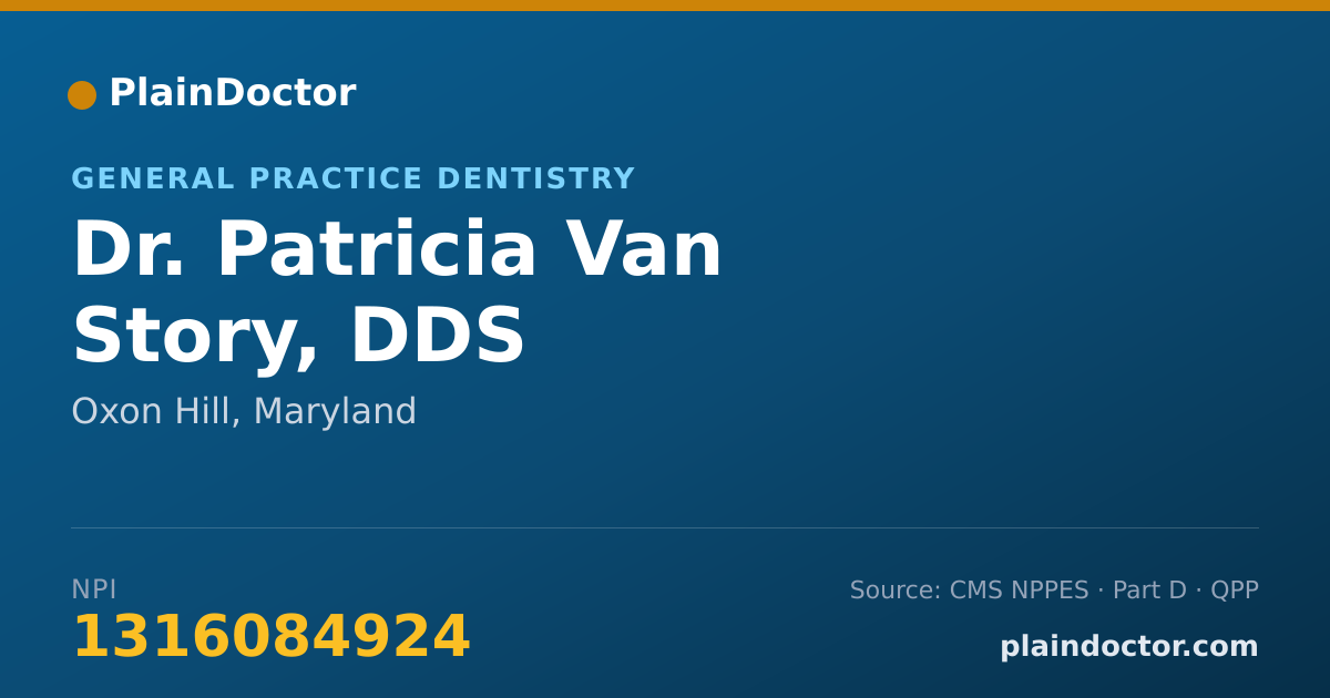 Shareable card for Patricia Van Story, DDS - General Practice Dentistry, Oxon Hill, MD