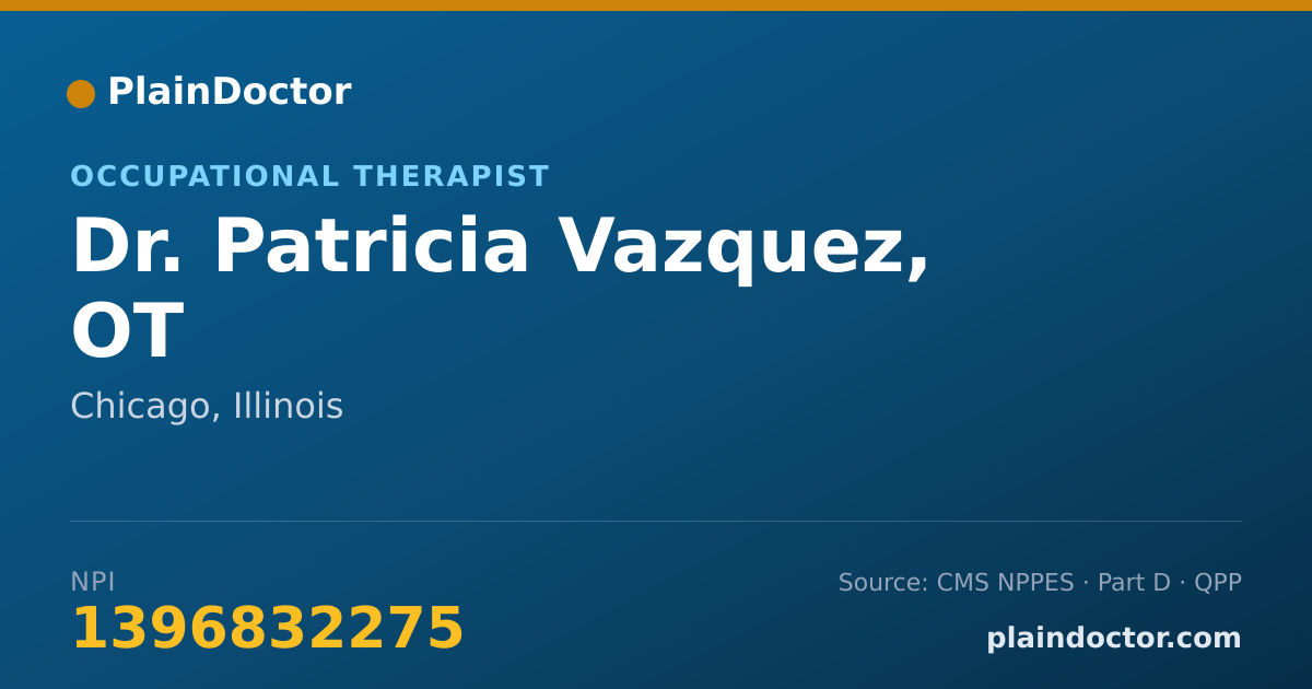 Shareable card for Patricia Vazquez, OT - Occupational Therapist, Chicago, IL