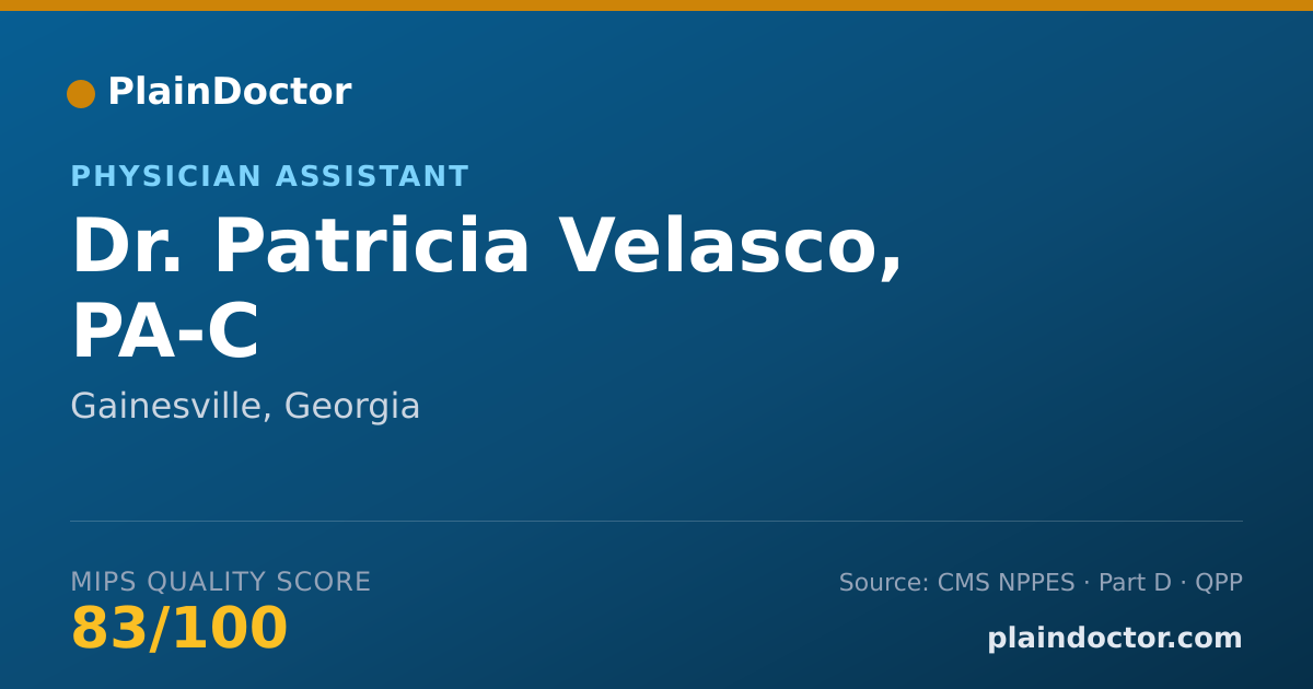 Shareable card for Patricia Velasco, PA-C - Physician Assistant, Gainesville, GA