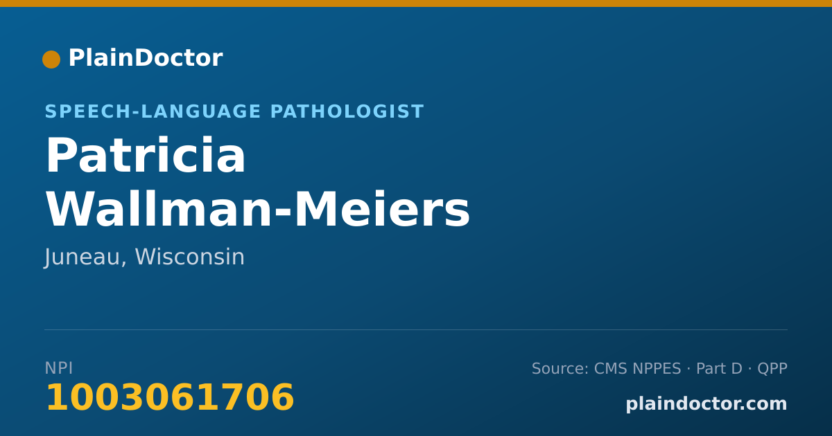Shareable card for Patricia Wallman-Meiers - Speech-Language Pathologist, Juneau, WI