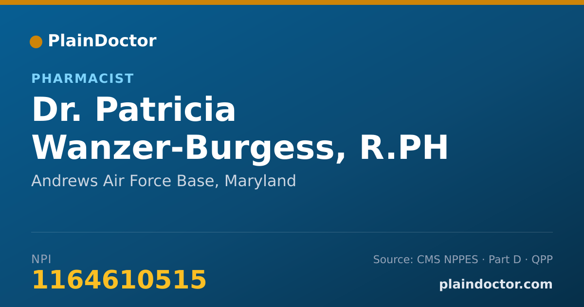 Shareable card for Patricia Wanzer-Burgess, R.PH - Pharmacist, Andrews Air Force Base, MD