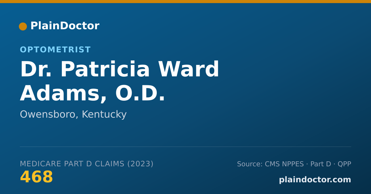 Shareable card for Patricia Ward Adams, O.D. - Optometrist, Owensboro, KY