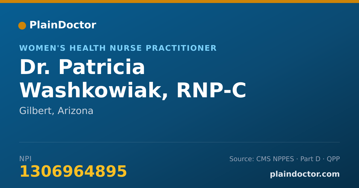 Shareable card for Patricia Washkowiak, RNP-C - Women's Health Nurse Practitioner, Gilbert, AZ
