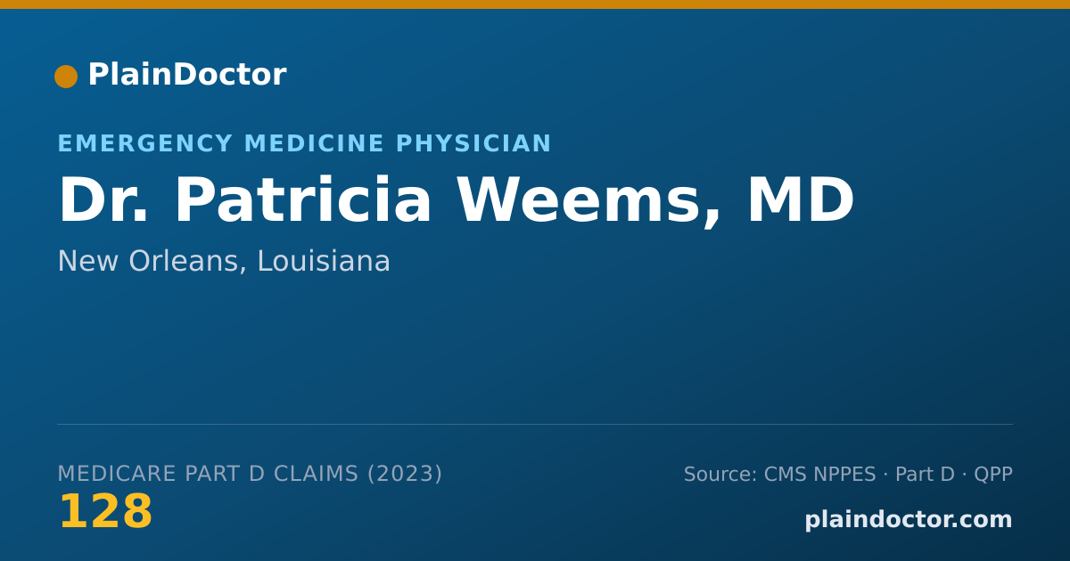 Shareable card for Patricia Weems, MD - Emergency Medicine Physician, New Orleans, LA