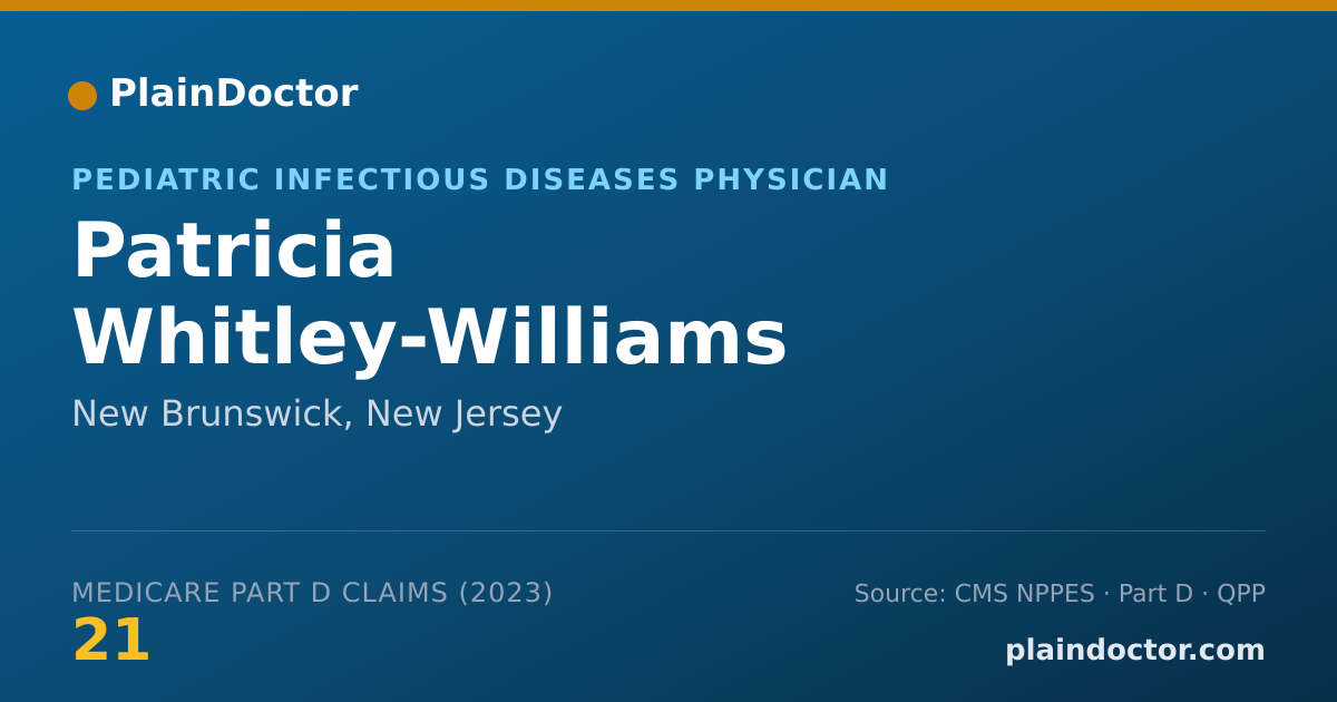 Shareable card for Patricia Whitley-Williams - Pediatric Infectious Diseases Physician, New Brunswick, NJ