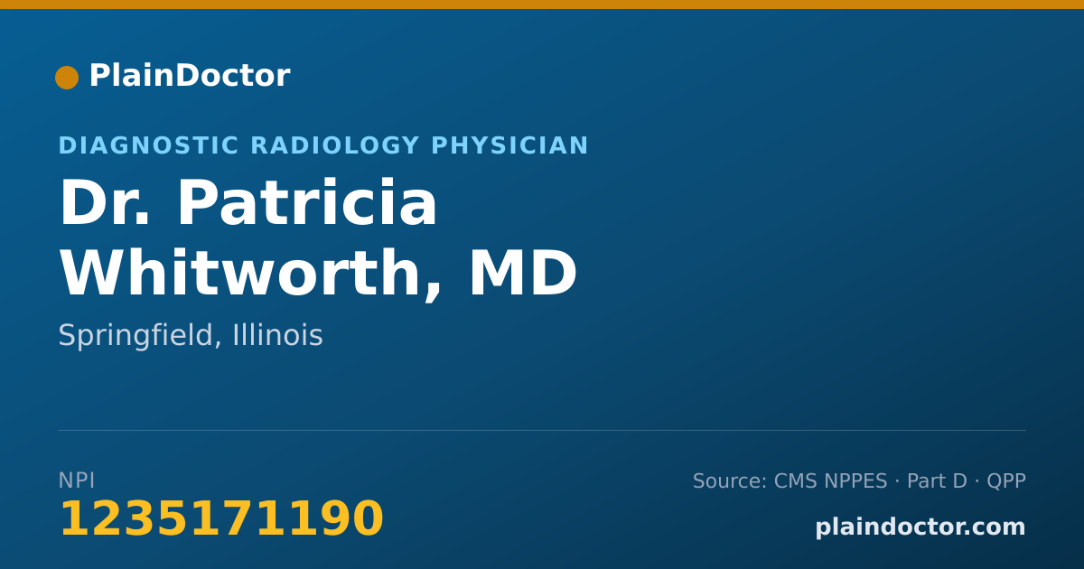Shareable card for Patricia Whitworth, MD - Diagnostic Radiology Physician, Springfield, IL