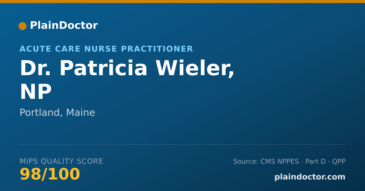 Shareable card for Patricia Wieler, NP - Acute Care Nurse Practitioner, Portland, ME