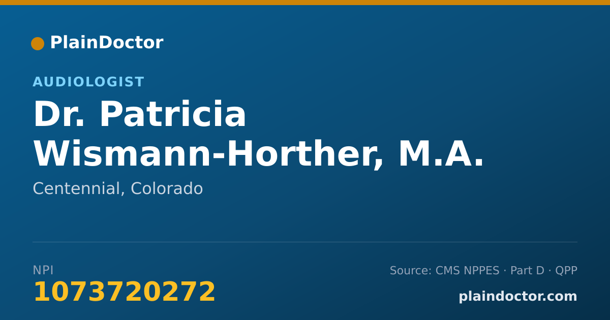 Shareable card for Patricia Wismann-Horther, M.A. - Audiologist, Centennial, CO