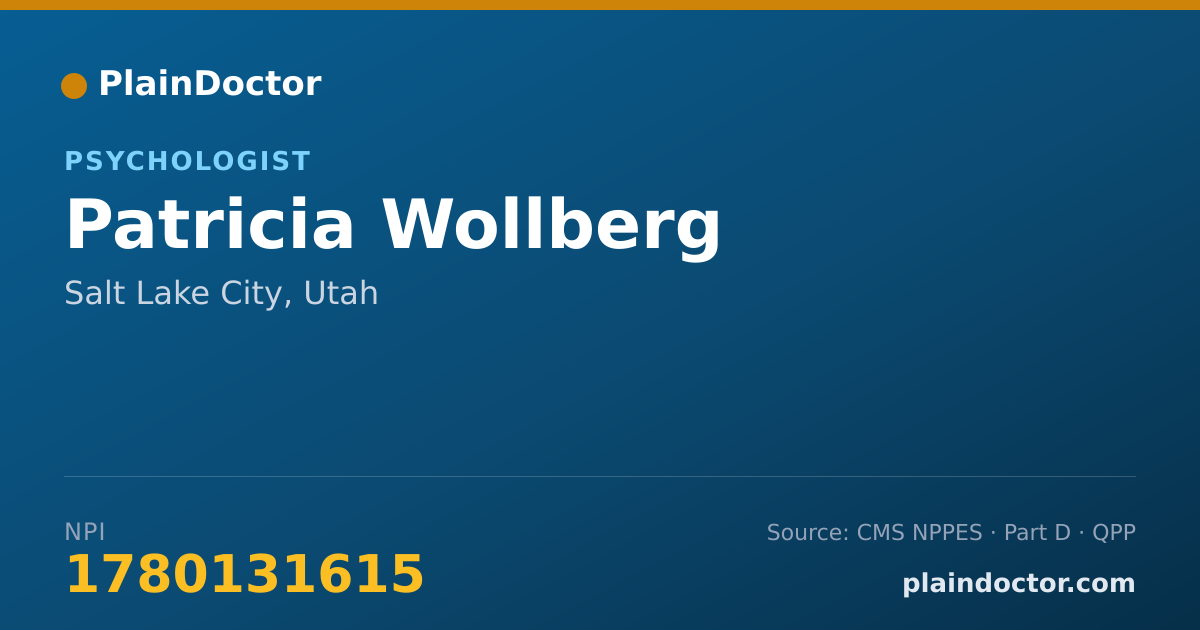 Shareable card for Patricia Wollberg - Psychologist, Salt Lake City, UT