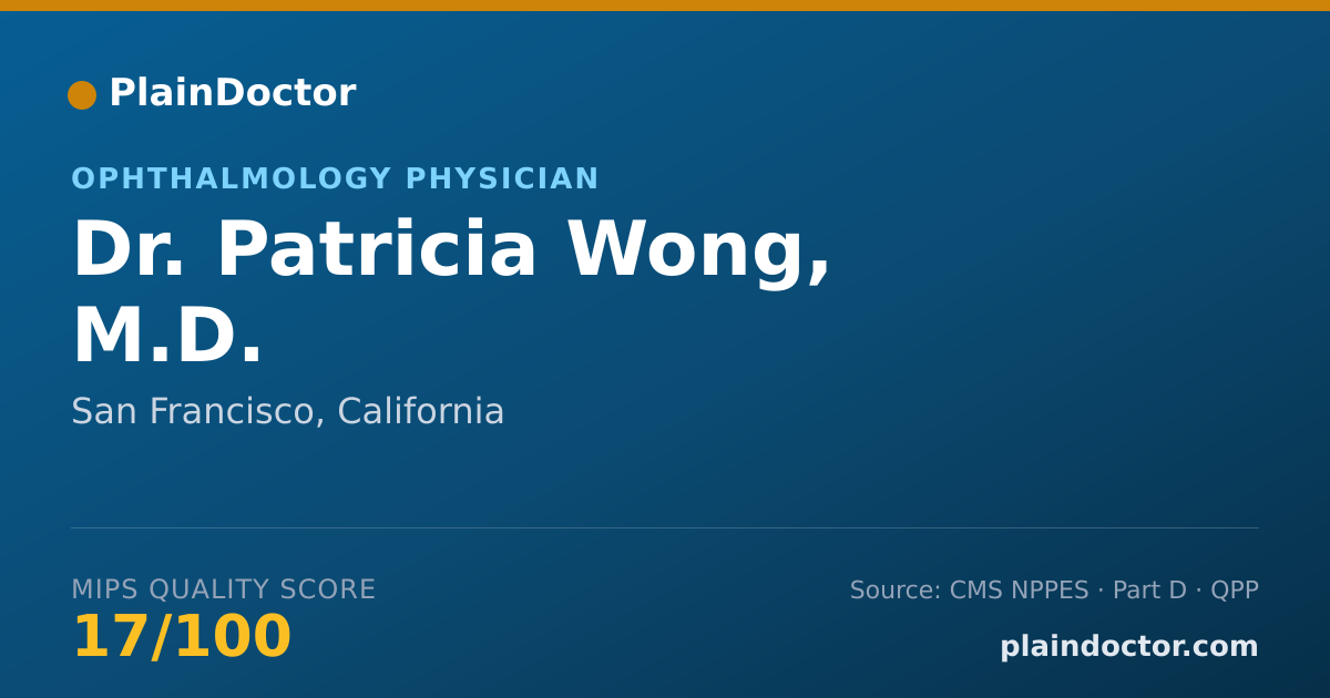 Shareable card for Patricia Wong, M.D. - Ophthalmology Physician, San Francisco, CA