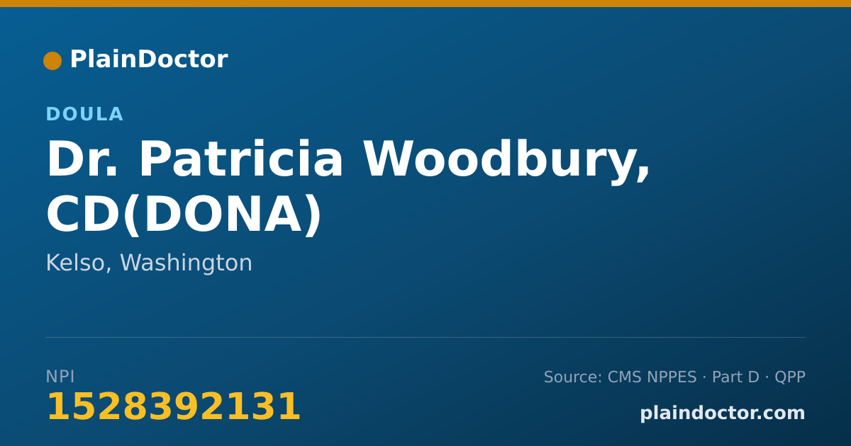 Shareable card for Patricia Woodbury, CD(DONA) - Doula, Kelso, WA