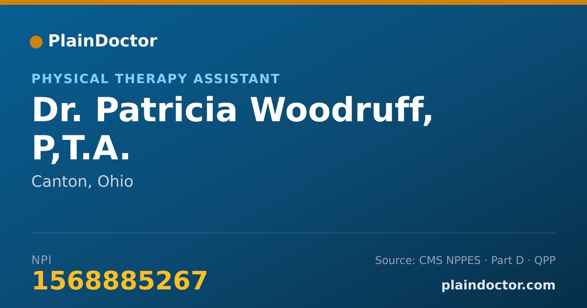 Shareable card for Patricia Woodruff, P,T.A. - Physical Therapy Assistant, Canton, OH