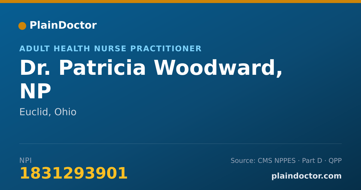 Shareable card for Patricia Woodward, NP - Adult Health Nurse Practitioner, Euclid, OH
