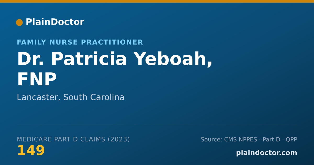 Shareable card for Patricia Yeboah, FNP - Family Nurse Practitioner, Lancaster, SC