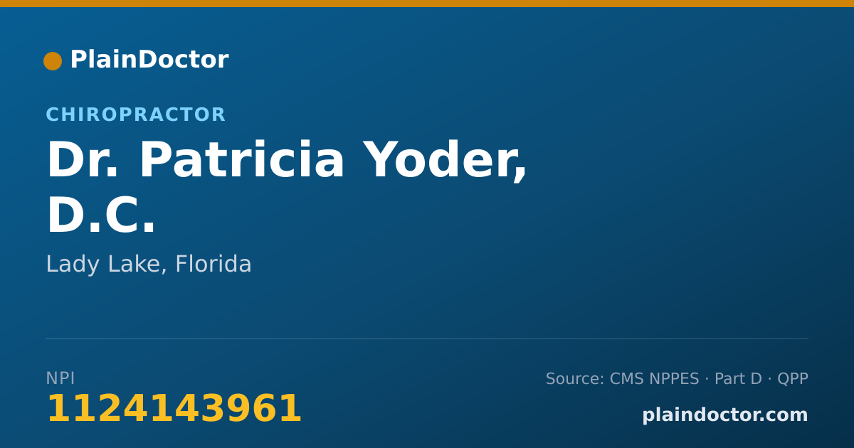 Shareable card for Patricia Yoder, D.C. - Chiropractor, Lady Lake, FL