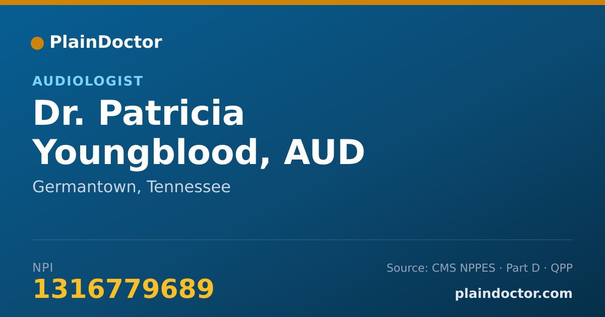 Shareable card for Patricia Youngblood, AUD - Audiologist, Germantown, TN