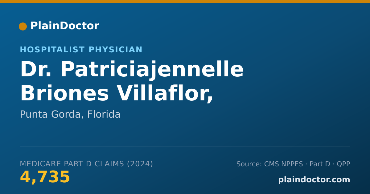 Shareable card for Patriciajennelle Briones Villaflor, M.D. - Hospitalist Physician, Punta Gorda, FL