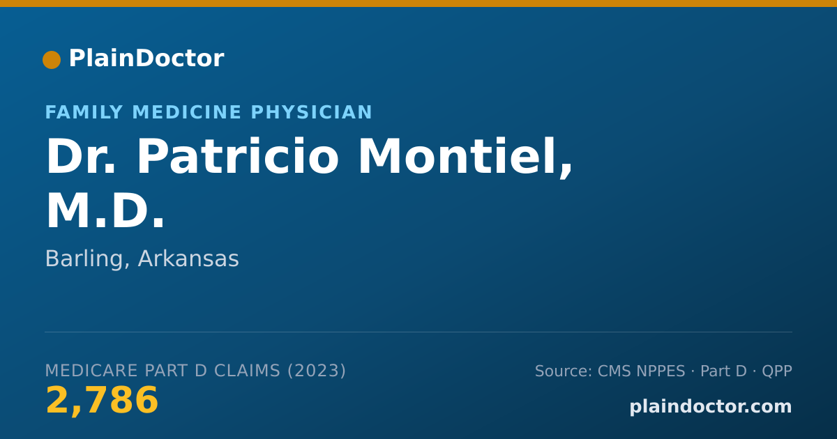 Shareable card for Patricio Montiel, M.D. - Family Medicine Physician, Barling, AR