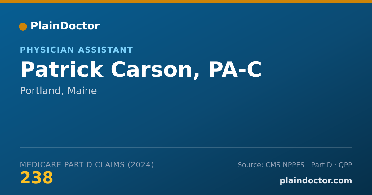 Shareable card for Patrick Carson, PA-C - Physician Assistant, Portland, ME