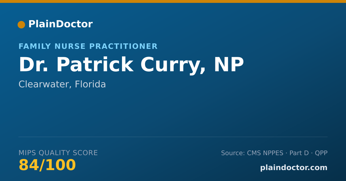 Shareable card for Patrick Curry, NP - Family Nurse Practitioner, Clearwater, FL