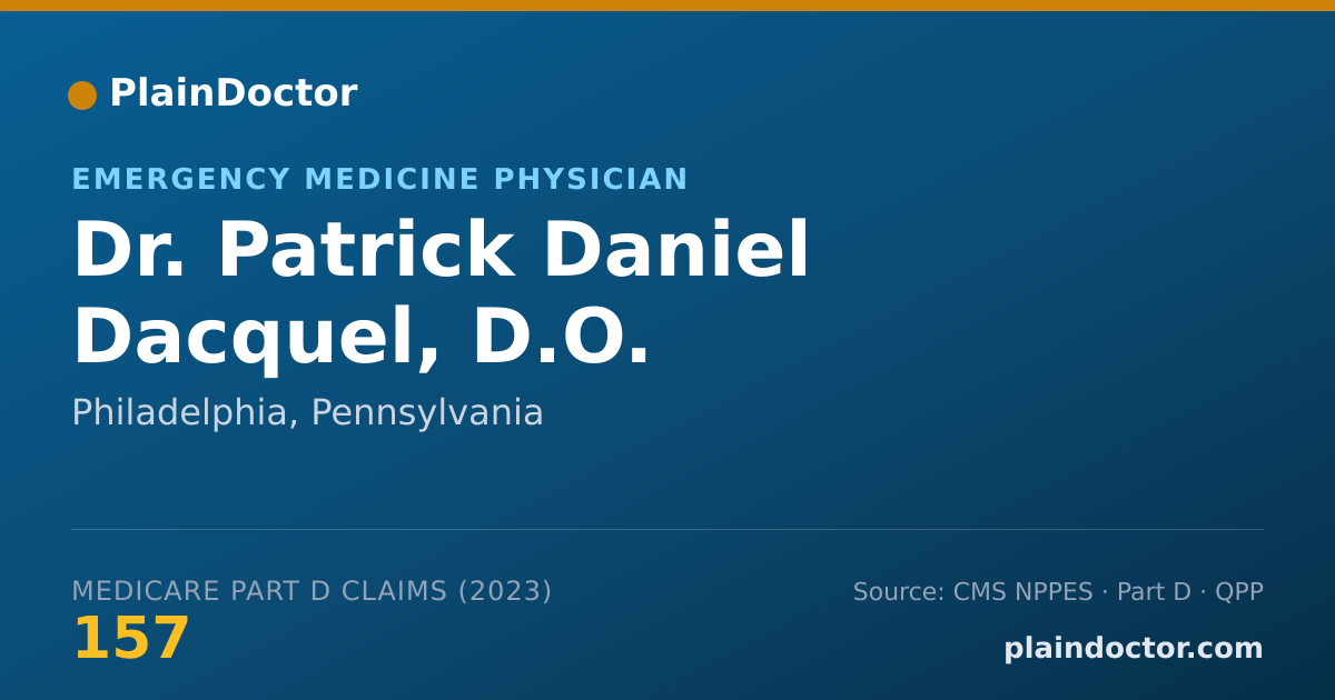 Shareable card for Patrick Daniel Dacquel, D.O. - Emergency Medicine Physician, Philadelphia, PA