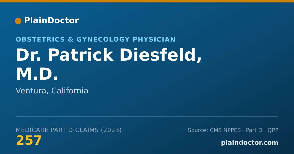 Shareable card for Patrick Diesfeld, M.D. - Obstetrics & Gynecology Physician, Ventura, CA