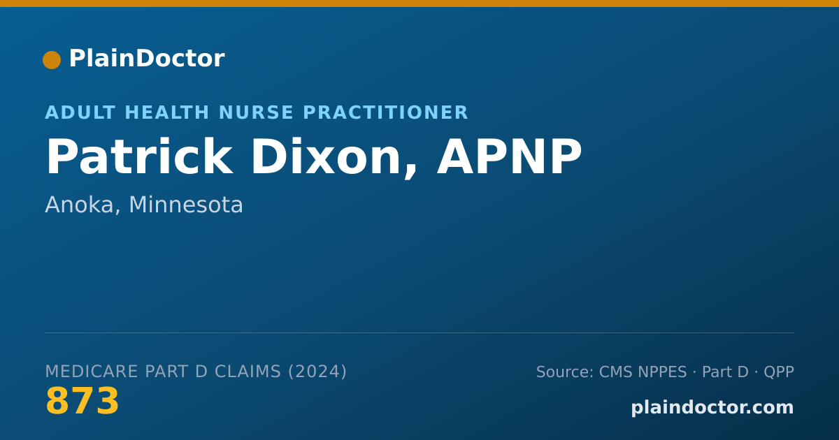 Shareable card for Patrick Dixon, APNP - Adult Health Nurse Practitioner, Anoka, MN