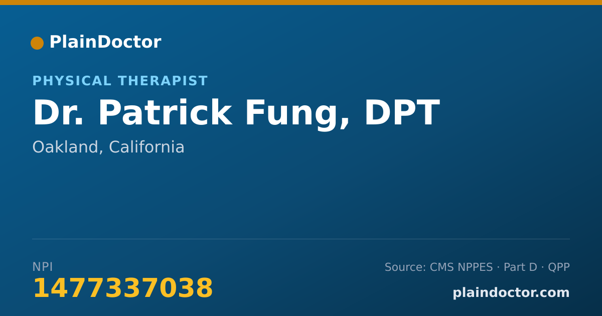 Shareable card for Patrick Fung, DPT - Physical Therapist, Oakland, CA