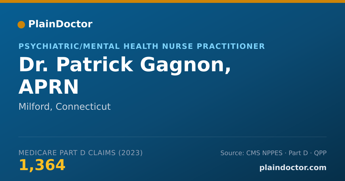 Shareable card for Patrick Gagnon, APRN - Psychiatric/Mental Health Nurse Practitioner, Milford, CT